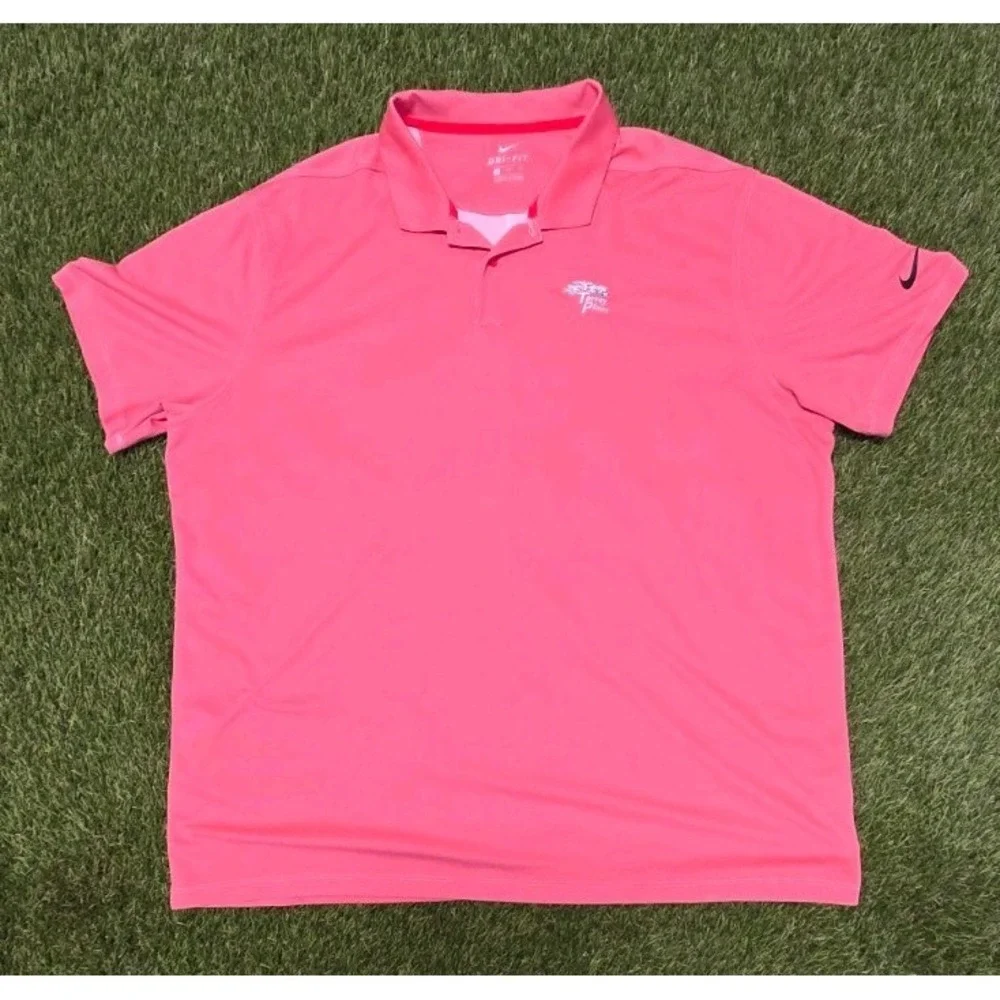 Nike‎ Golf Torrey Pines Polo Shirt XXL Men's Dri-Fit Coral Salmon Performance